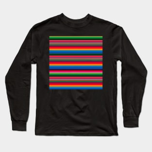 Red serape saltillo mexican vibrant color blanket Long Sleeve T-Shirt